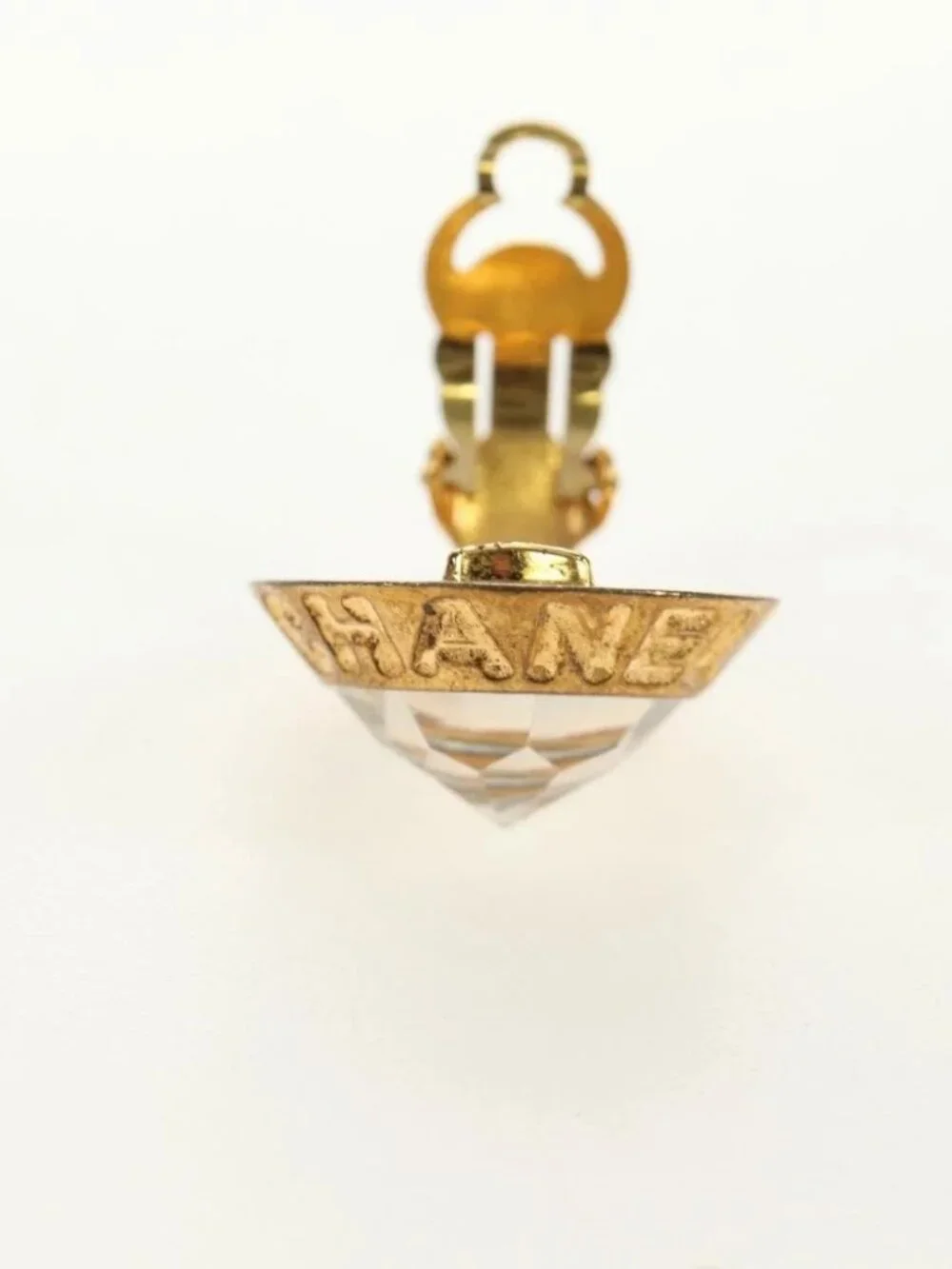 CHANEL Earring metal Gold CC Auth 185854M